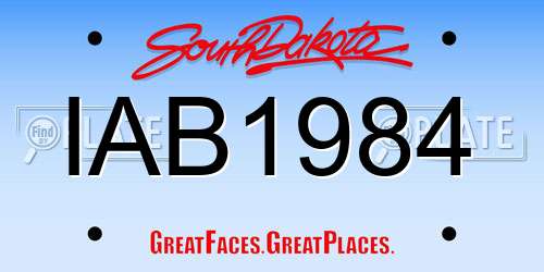 IAB1984 South Dakota License Plate