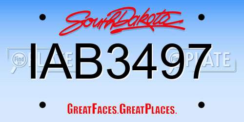 IAB3497 South Dakota License Plate