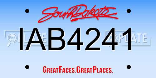 IAB4241 South Dakota License Plate