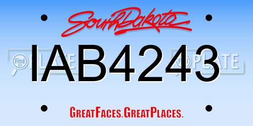 IAB4243 South Dakota License Plate