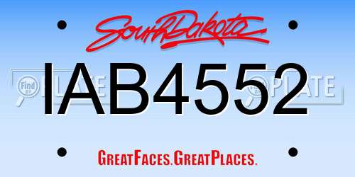 IAB4552 South Dakota License Plate