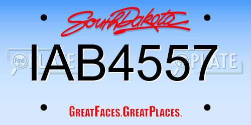 IAB4557 South Dakota License Plate