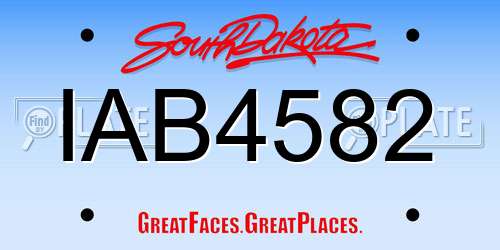 IAB4582 South Dakota License Plate