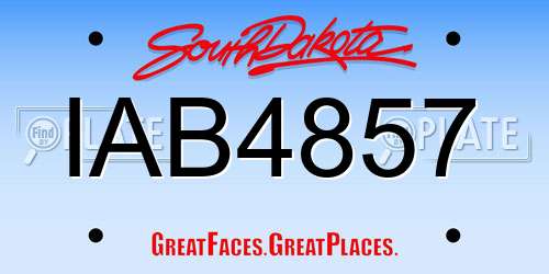 IAB4857 South Dakota License Plate