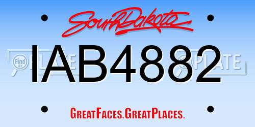 IAB4882 South Dakota License Plate
