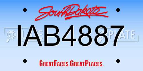 IAB4887 South Dakota License Plate