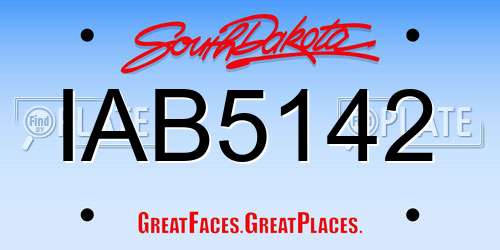 IAB5142 South Dakota License Plate