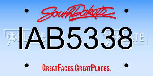 IAB5338 South Dakota License Plate