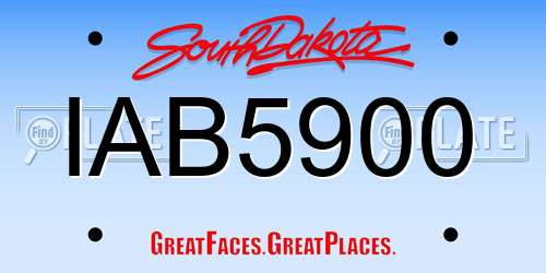 IAB5900 South Dakota License Plate