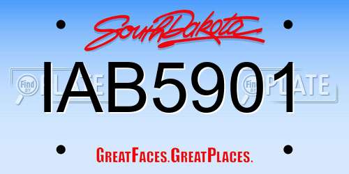 IAB5901 South Dakota License Plate