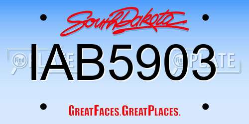 IAB5903 South Dakota License Plate