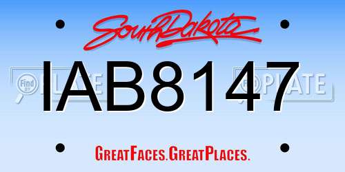 IAB8147 South Dakota License Plate