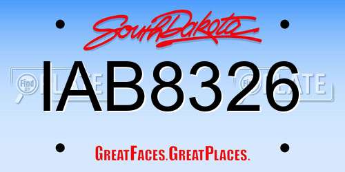 IAB8326 South Dakota License Plate