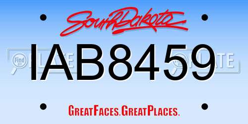 IAB8459 South Dakota License Plate
