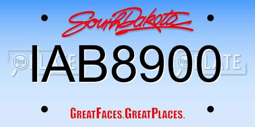 IAB8900 South Dakota License Plate