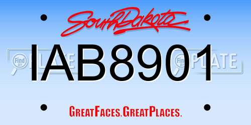 IAB8901 South Dakota License Plate