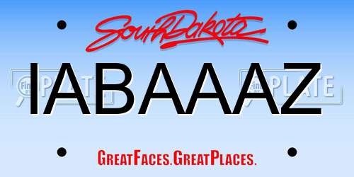 IABAAAZ South Dakota License Plate