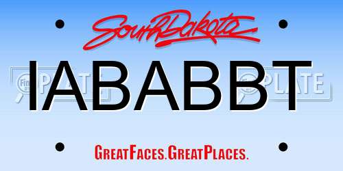 IABABBT South Dakota License Plate