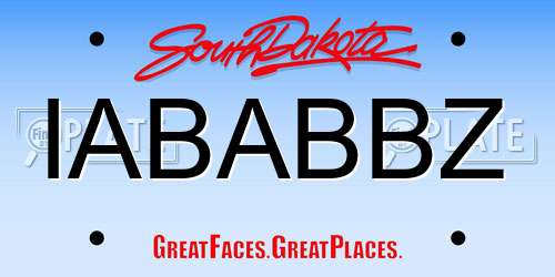IABABBZ South Dakota License Plate