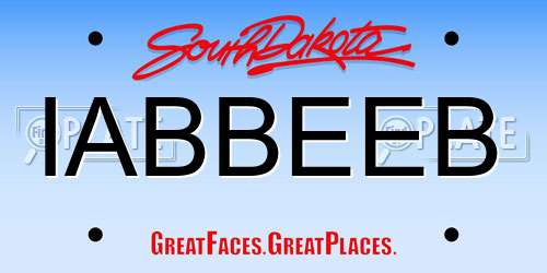 IABBEEB South Dakota License Plate