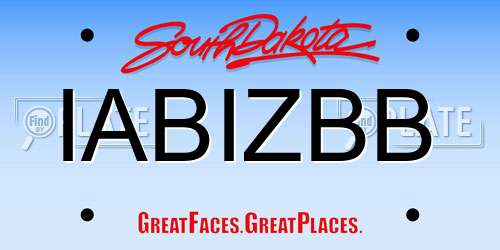 IABIZBB South Dakota License Plate