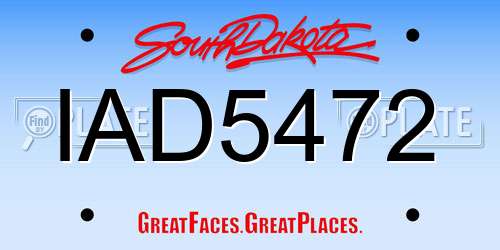 IAD5472 South Dakota License Plate