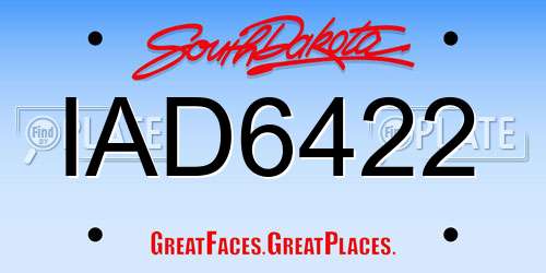 IAD6422 South Dakota License Plate