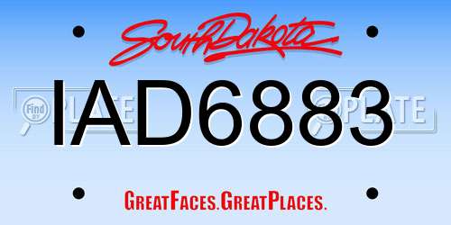 IAD6883 South Dakota License Plate