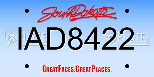 IAD8422 South Dakota License Plate