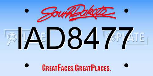 IAD8477 South Dakota License Plate