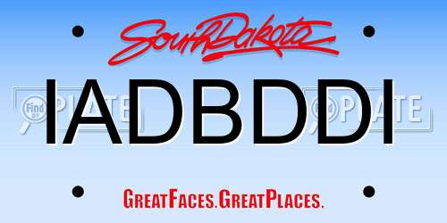 IADBDDI South Dakota License Plate