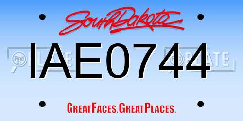IAE0744 South Dakota License Plate