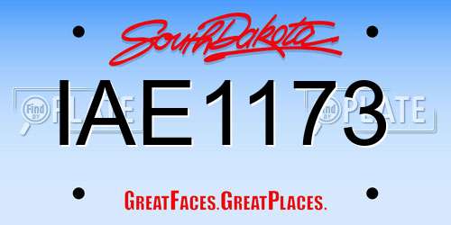 IAE1173 South Dakota License Plate
