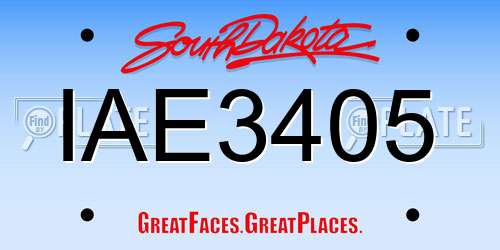 IAE3405 South Dakota License Plate