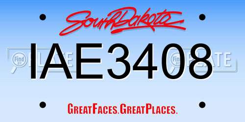 IAE3408 South Dakota License Plate