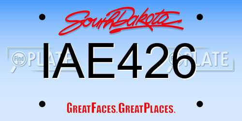 IAE426 South Dakota License Plate