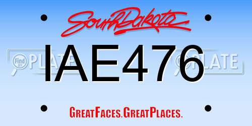 IAE476 South Dakota License Plate