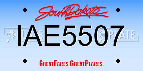 IAE5507 South Dakota License Plate