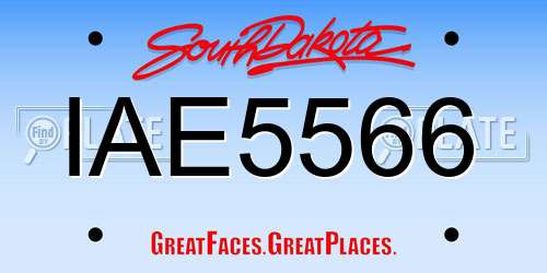 IAE5566 South Dakota License Plate
