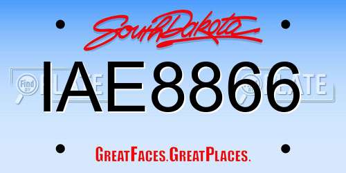 IAE8866 South Dakota License Plate