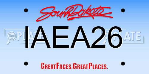IAEA26 South Dakota License Plate