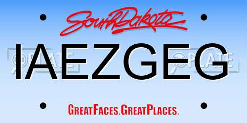 IAEZGEG South Dakota License Plate