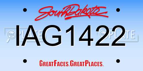 IAG1422 South Dakota License Plate