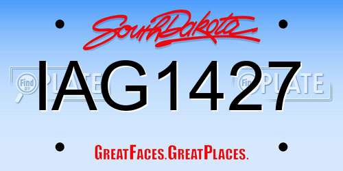 IAG1427 South Dakota License Plate