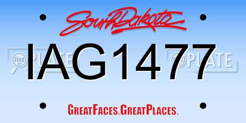 IAG1477 South Dakota License Plate