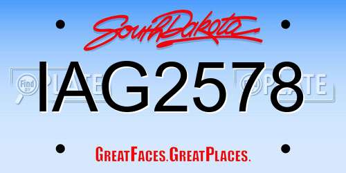 IAG2578 South Dakota License Plate