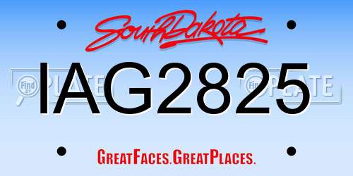 IAG2825 South Dakota License Plate