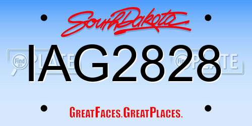 IAG2828 South Dakota License Plate