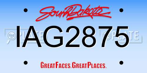 IAG2875 South Dakota License Plate