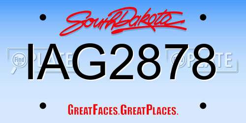 IAG2878 South Dakota License Plate